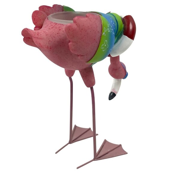 Tropical Pink Flamingo Family Flock Set 3 Tea Votive Candle Holders Beach Ocean - Picture 8 of 15